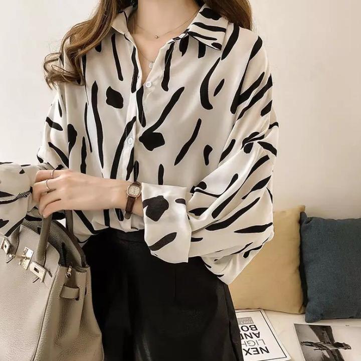 Áo Sơ Mi Tay Lỡ Basic Họa tiết Da Beo AL 1644 RUZA #15 Áo Sơ Mi Tay Lỡ Basic Họa tiết Da Beo AL 1644 RUZA